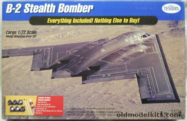 Testors 1/72 B-2 Stealth Bomber Kit, 4093 plastic model kit